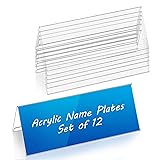 Set of 12 Acrylic Name Plates for Desks 3.15" x