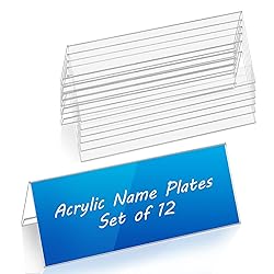 Set of 12 Acrylic Name Plates for Desks 3.15" x