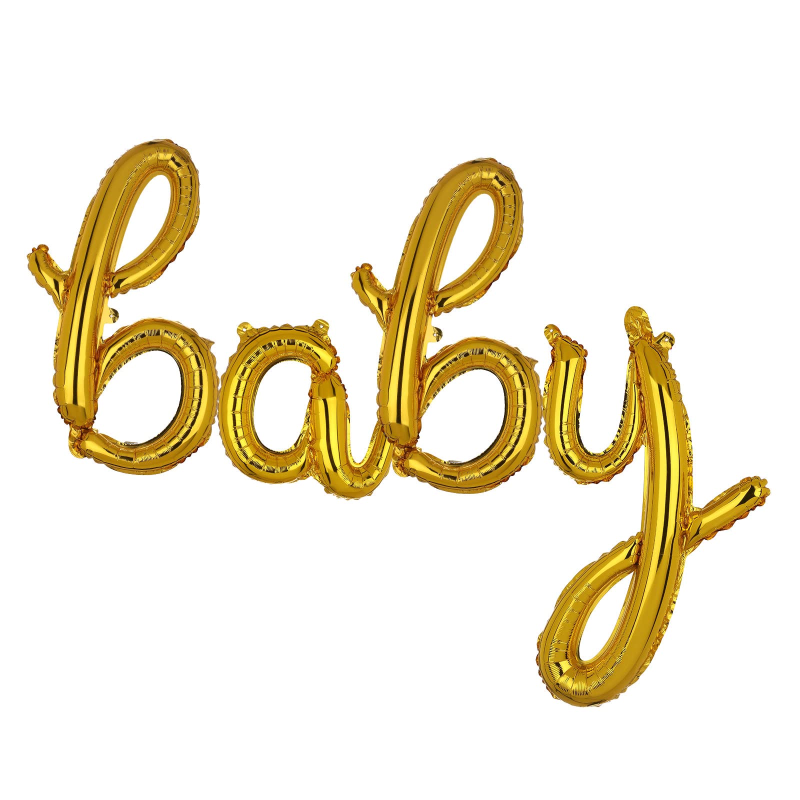 16 Inch Gold Baby Balloon Foil Letter Balloons Cursive Mylar Banner Baby Shower Anniversary Birthday Party Decorations Supplies Small