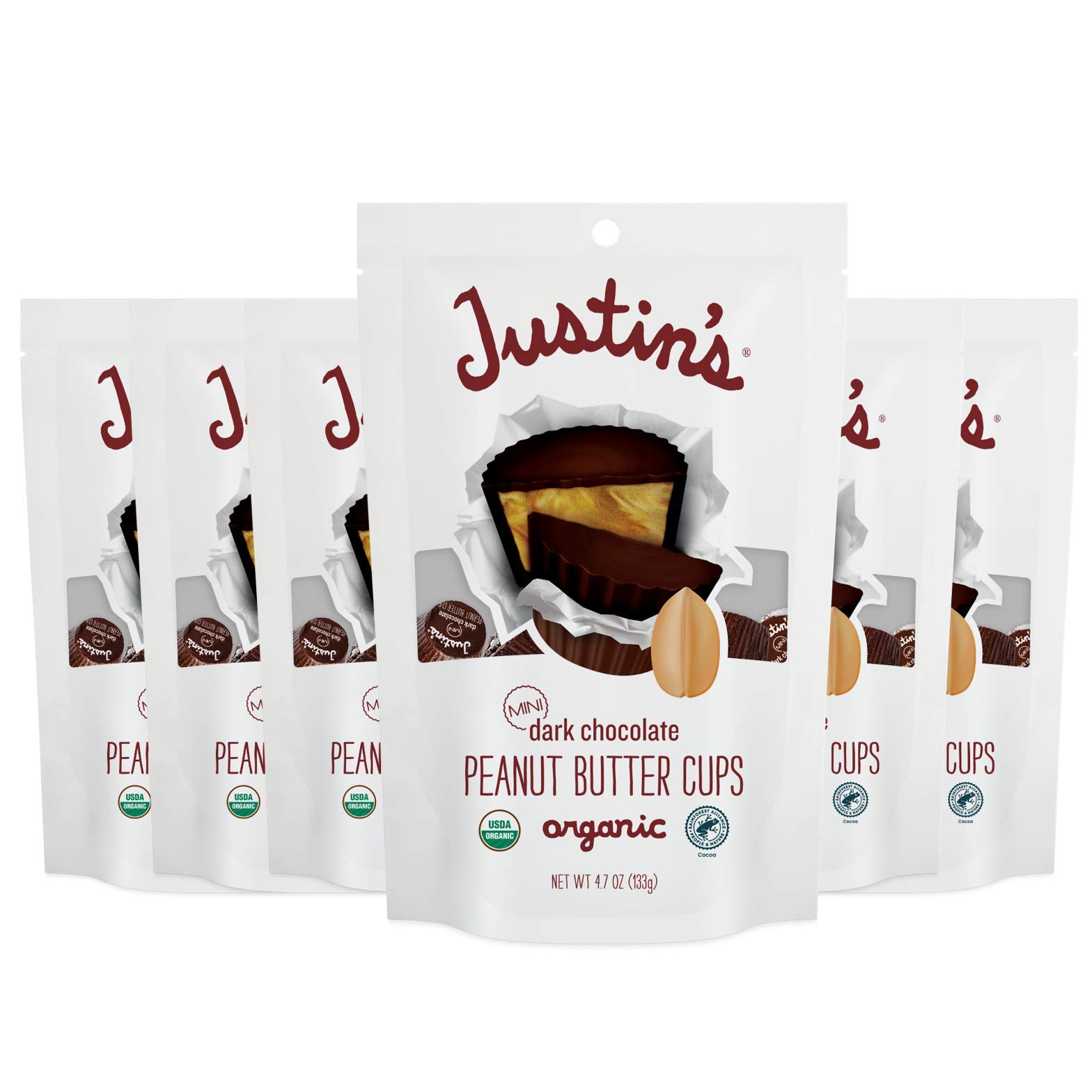 JUSTIN'S Organic Mini Dark Chocolate Peanut Butter