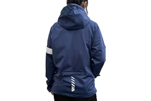 Wulibike Cycling Jackets for Womens Running Jacket Winter Thermal Reflective Hoodie Windproof Coat With 6 Pockets