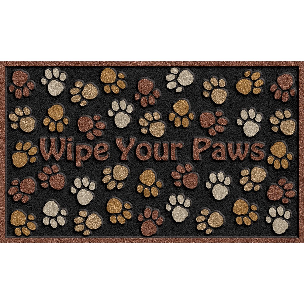 CleanScrape Deluxe Wipe Your Paws Door Mat, Brown, 18Inch by 30Inch