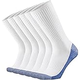 KMM Men Cotton Full Thick Cushion Crew Socks Moisture Control Heavy Duty Work Boot Warm Thermal Wicking Sweat Anti Blisters