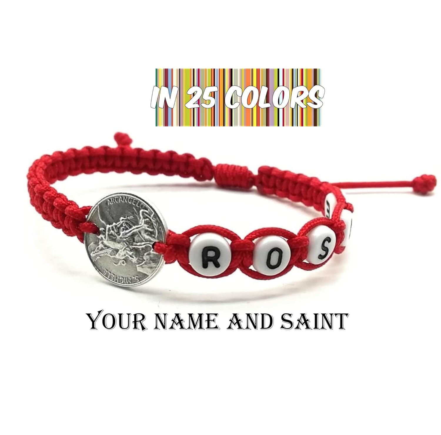 Catholic Patron Saint Medal Bracelet Custom Name