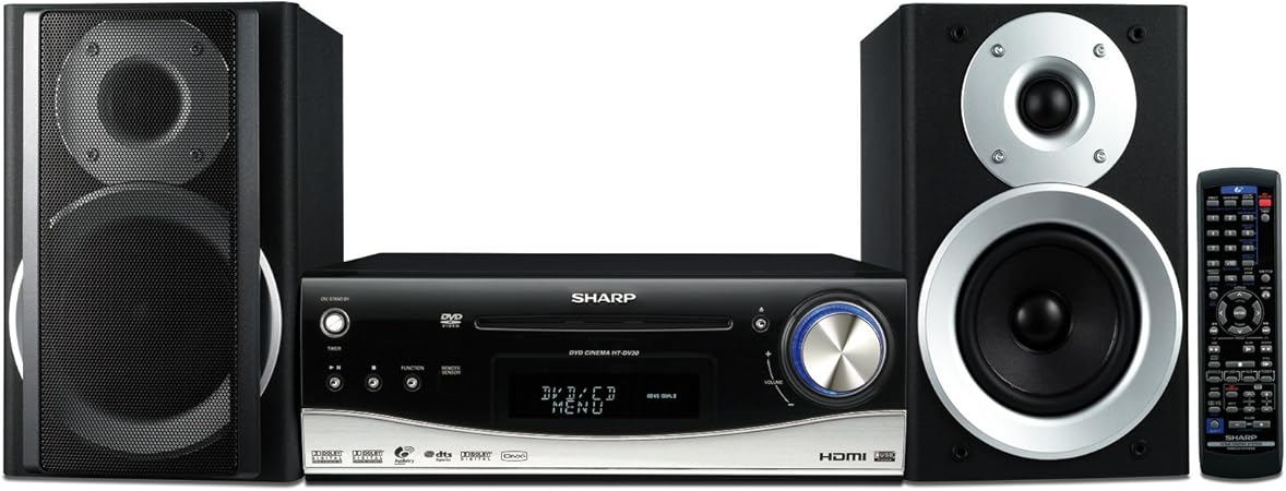 Heimkinosystem Mit Dvd Player Und Radio Sharp HT-DV 30 H 2.1 Heimkinosystem (DVD-Player, UKW-Tuner, HDMI, DivX