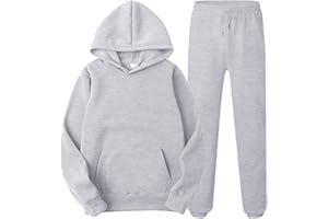 JMMSlmax Unisex 2 Piece Sweatsuit Set Men Women Oversized Long Sleeve Hood Pullover Athletic Suit for Sports Casual Jogging