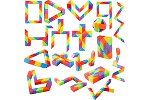 Yeetec Fidget Snake Cube Kids Party Favors Rainbow Twist Puzzle Toy for Christmas Stocking Stuffers Party Bag Fillers and Supplies School Prize Toys and Gifts (6)