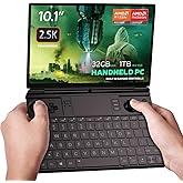 GPD Win Max 2 Handheld Gaming PC, 10.1-Inch Touchscreen, AMD Ryzen, Gaming Controls, Backlit Keyboard, OCuLink Port - 2025 Edition (Ryzen 7 8840U), 32GB RAM / 1TB SSD, Matte Black