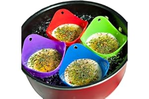 Silicone Egg Poachers Premium (Set of 6) Easy Clean Poaching Pods, Baking Mold Cups, Perfect Poached Eggs Everytime