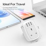 Iroussa UK to EU Adapter Plug 2 Pack with 3 USB Ports Schuko Type E/F view 4