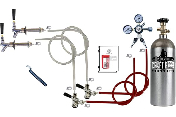 Standard Double Faucet Door Mount Kegerator Keg Tap Conversion Kit