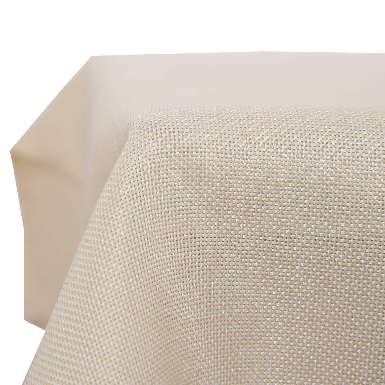 Deconovo Faux Linen Wipe Clean Tablecloth Rectangle Table Cover for