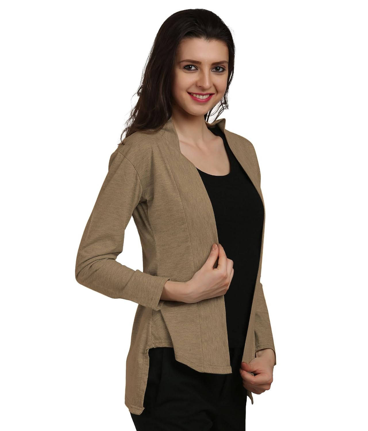 skidlers women's cotton full sleeves front open cotton shrugs/cardigan style