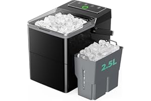 Totnz Boost Ice Maker with 2.5L Expanding Ice Basket & 1.8L Water Tank, 9 Bullet Ice Cubes in 6 Mins, Ice Maker Countertop with LED Touch Control Self-Cleaning, Ice Machine 2 Ice Sizes
