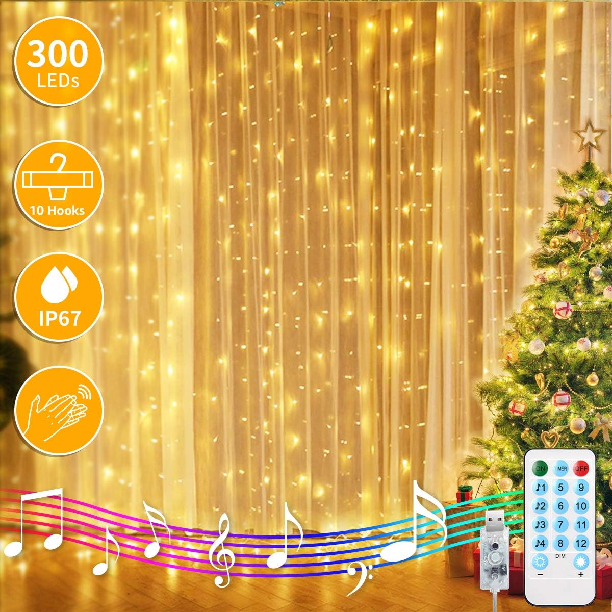 Amazon Com Newest Window Curtain String Lights 300 Led String