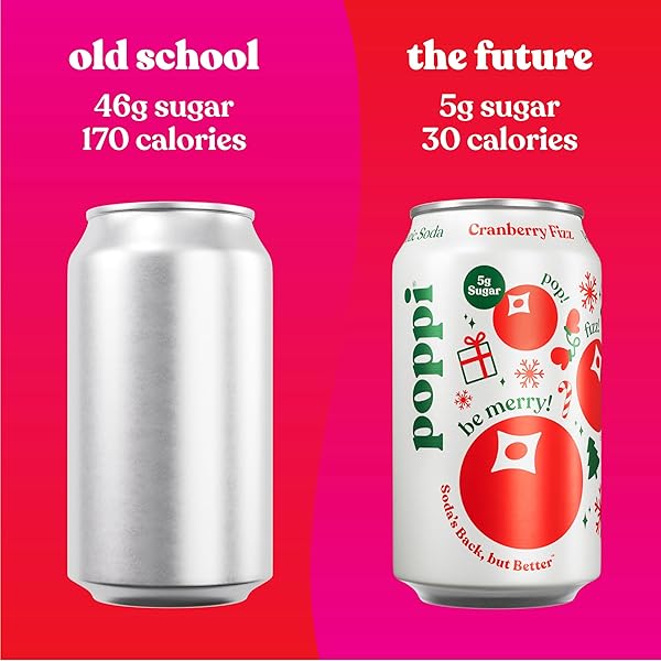 POPPI CRANBERRY FIZZ PREBIOTIC SODA, 12 FL OZ