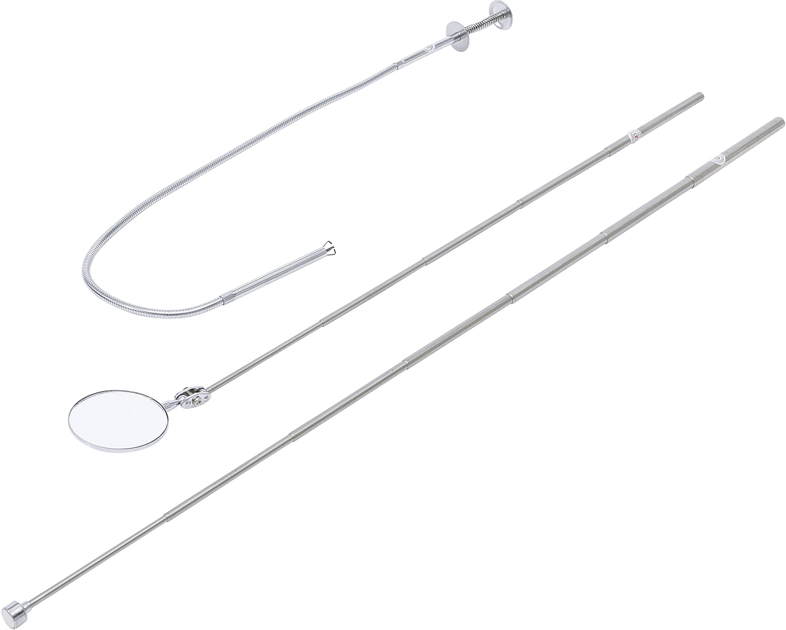 BGS Diy 6874 | Magnetic Lifter / Claw and Inspection Mirror Set | 3-pcs.