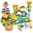 Anpcso 2-in-1 Kids Toys - Marble Run Building Blocks for 2 3 4 5 6 7 + Year Old Boys Girls Toddlers Upgrade Classic Big Bricks Toss Ring Games Compatible with All Major Brands for Christmas Birthday
