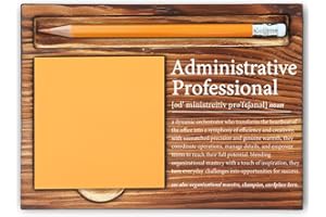 MFOMFO Thank You Appreciation Gifts for Administrative Professional, Going Away Gift Retirement Gift for Administrative Professional, Inspirational Gift for Secretaries Self-Stick Note Pad Holder-LBB26