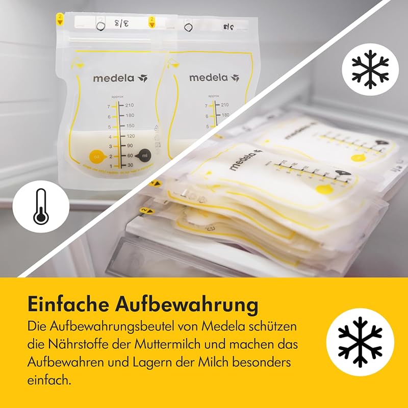 Easy Pour Einweg-Muttermilchbeutel 210 ml – Auslaufsicheres Design mit Milchschutz – BPA-freie Aufbewahrungsbeutel – 100er Pack