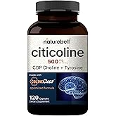 NatureBell Citicoline 500mg - 120 Capsules - Brain Function Support for Adults - Memory & Focus Aid with CDP Choline & Tyrosine - Fast-Absorbing Formula* - Non-GMO & Gluten-Free