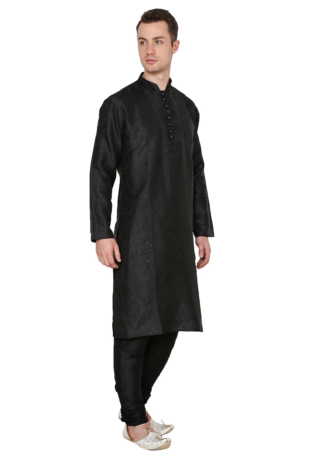royal kurta men's jacquard silk floral kurta pyjama