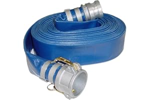 Abbott Rubber PVC Discharge Hose Assembly, Blue, 2 in. Male X Female Cam and Groove, 65 psi Max Pressure, 50 ft. Length, 2 in. ID