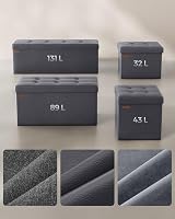 SONGMICS MAZIE Collection Storage Ottoman Bench 76 cm Slate Grey LSF040G20 view 6