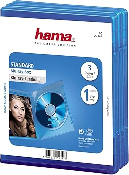 Hama 051349 - Caja para 1 DVD BLU-Ray, 3 Unidades, Color Azul: Amazon.es: Electrónica