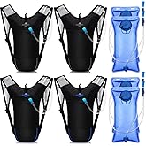 Weewooday 4 Pack Hydration Backpack Pack with 2l Water Bladder Hiking Lightweight Water Backpack Bulk with Hydration Bladder Running Cycling Biking Camping Music Festival Outdoor for Men and Women