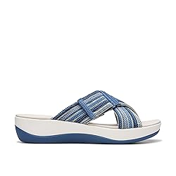 Clarks Women's Arla Wave Slide Sandal, Blue