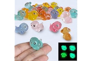 SparkleFab 40 Pcs Luminous Mini Resin Dogs, Glow in The Dark Tiny Dogs for Garden Miniatures, Fairy Garden, Office Pranks and Dog Cake Toppers