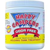 Happy Campers RV Toilet &amp; Holding Tank Treatment &ndash; 18 Treatments | Controls Odors, Helps Prevent Clogs, Buildup &amp; Sensor Issues, Black &amp; Gray Tanks, Supports Reliable Dumping