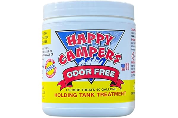 Happy Campers RV Toilet Treatment - Powerful Odor Control, Long-Lasting RV Tank Treatment - Prevents Clogs, Buildup, Sensor F