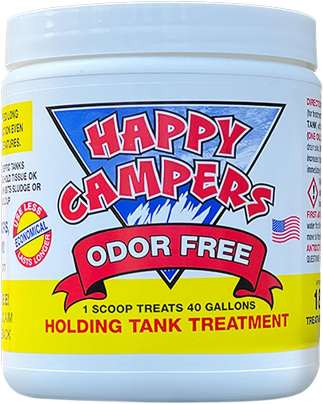 Happy Campers RV Toilet Treatment & Holding Tank Treatment - Controls Odors, Helps Prevent Clogs, Buildup & Sensor Issues in RV Black & Gray Tanks – Supports Reliable Dumping (18 Treatments)