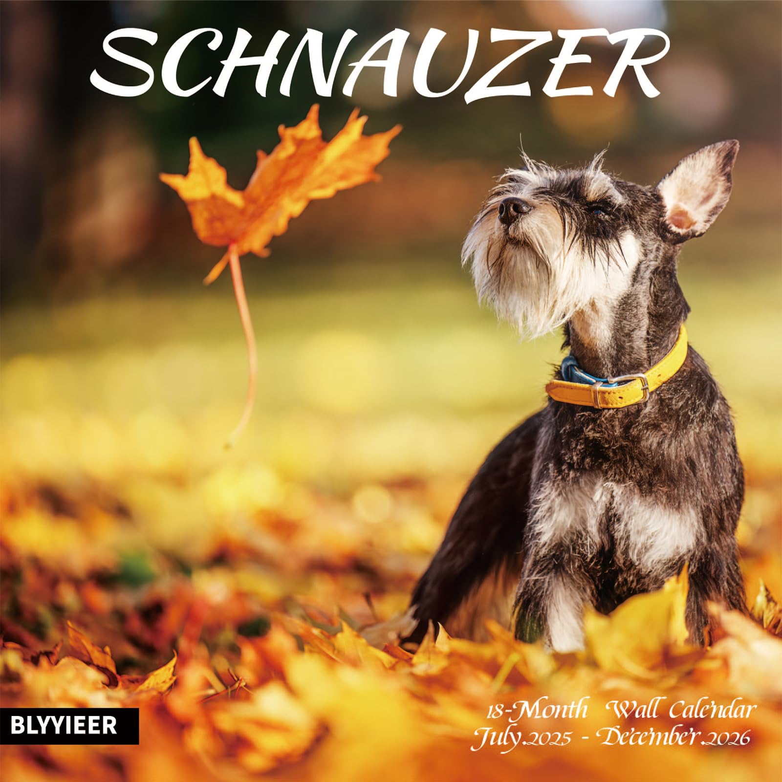 Photo 1 of 2025-2026 Wall Calendar,Schnauzer Wall Calendar, 12" x 24" Open,Family Planner Calendar Organizer with Schnauzer Images, for Dogs Lovers