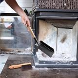 Esoes Fireplace Shovel Brush Set Long Wooden Handle Ash Dust Pan + Gloves view 6