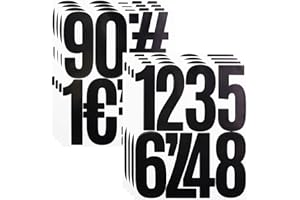 CMBBZZY 5 Inch Vinyl Number Stickers,88 Pieces Self-Adhesive Large Numbers 0-9 and Punctuation Sticker for Mailbox,House Nummber,Inventory Classification and Marks,8 Sheets Black