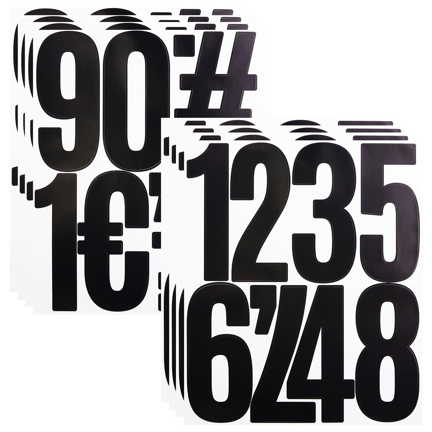 Photo 1 of 5 Inch Vinyl Number Stickers,88 Pieces Self-Adhesive Large Numbers 0-9 and Punctuation Sticker for Mailbox,House Nummber,Inventory Classification and Marks,8 Sheets Black