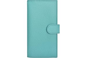 Oak Leathers Leather Checkbook Cover for Men & Women -RFID Slim Wallet Pen Holder Credit Card Gift Duplicate Checks Minimalist Design