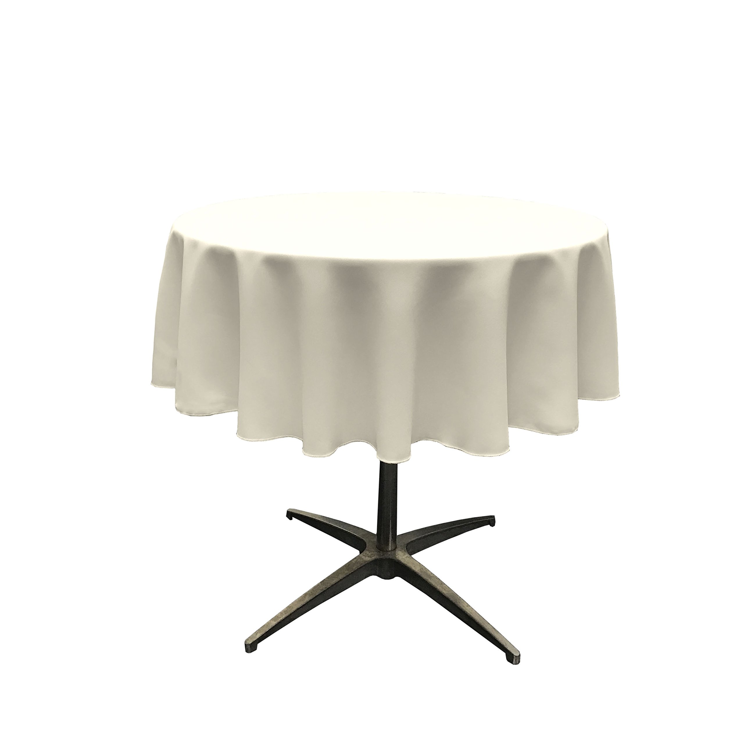 LA Linen Poplin Round Tablecloth, Polyester, Ivory, 51-Inch — image 1