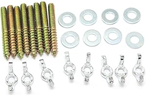 Pro Bamboo Kitchen Hanger Bolts 1/4-20 x 2 Double Head Dowel Screw with Wing Nuts for Wood Furniture