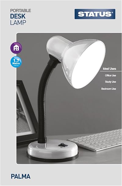 Status Palma Desk Lamp Flexi Silver E27 Brighten Your Desk