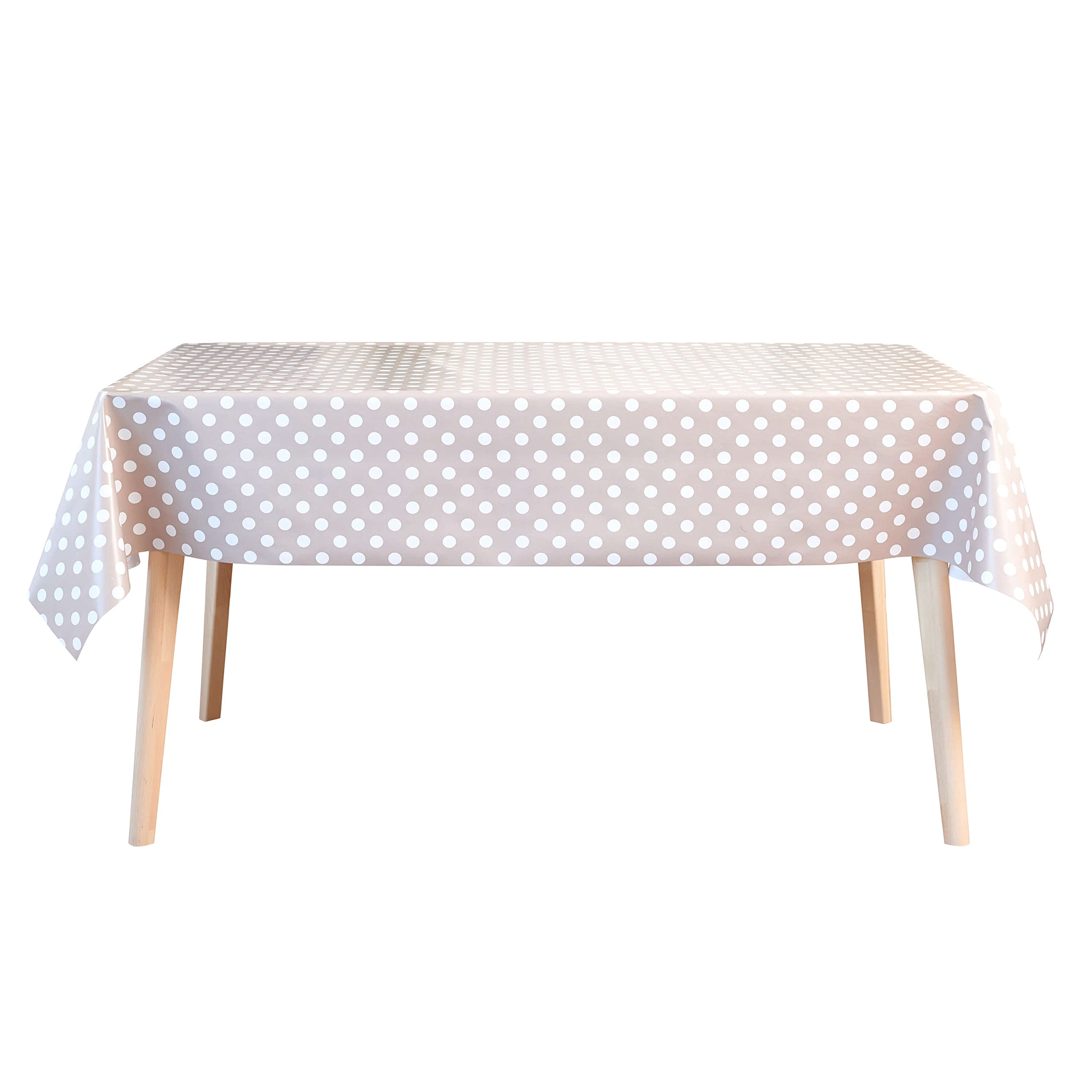 Jolee Stone Beige Tablecloth | PVC Vinyl Table Cover | Wipe Clean Plastic Indoor & Outdoor Cloth Cover | Water Resistant, Spill Proof & Tear Resistant | Stone Table Cloth For Any Table Size Or Shape