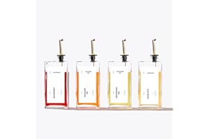 Olive Oil Dispenser Bottle for Kitchen, 16.9 oz/ 500 ml Cooking Oil Dispenser, Oil and Vinegar Dispenser Bottle Set, Glass Oi