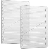 2 Pack Straight Line Writing Template, 11 Inch Calligraphy Guide Ruler with 0.35 Inch Spacing, Plastic Lettering and Handwriting Aid for Journals, Envelopes, Letters, Drawing and Lined Paper Practice