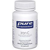 Pure Encapsulations Iron-C - 15 mg - 175 mg Vitamin C - Red Blood Cell Support* - Energy Production - Highly Bioavailable Iron Pill - Gluten Free & Vegan - 60 Capsules