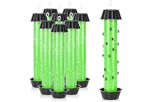 Mysora 8pcs Flight Wraps Indoor Outdoor Hanging Fruit Fly Stick Trap Adhesive for Mosquito Home Insects 10 x 2.5 inch (Stylis
