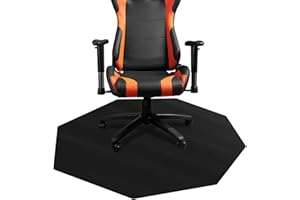 DESKU - Octagon Gaming Chair Mat, Computer and Office Chair Mat for Carpet, Black, 46 Inches x 49.5 Inches