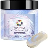 NTWJNJY Crystal Blue Mica Powder for Epoxy Resin,Natural Shimmer Mica Powder Used for Coloring Resin Artwork, car Spray Paint, Candles, soap, Lip Gloss, Nail Polish(50g/1.7oz)